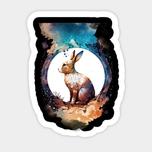 Year of the rabbit chinese zodiac sign galaxy circle Sticker